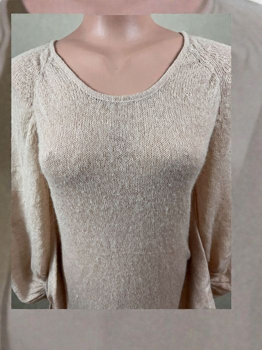 Designers Remix Charlotte Eskildsen L beżowa kaszmirowa sukienka rękaw