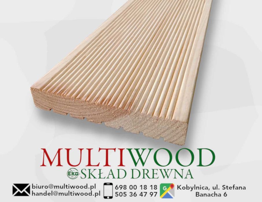 Super okazja! Deska tarasowa ryflowana obustronnie sosna 27x145