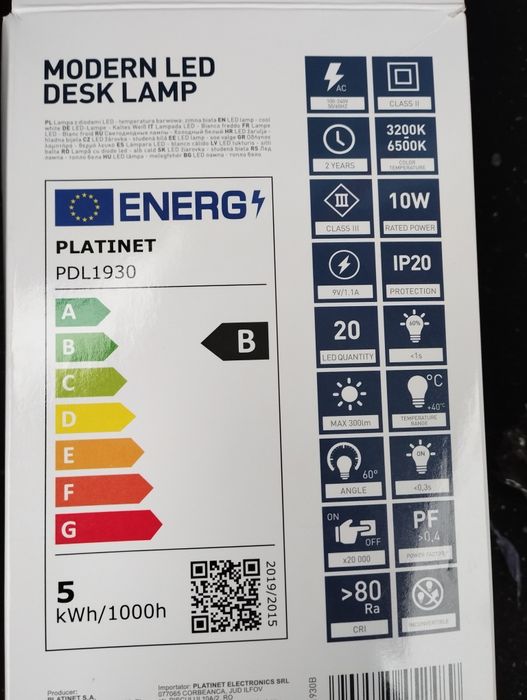 Lampka biurkowa LED z ładowarką indukcyjna