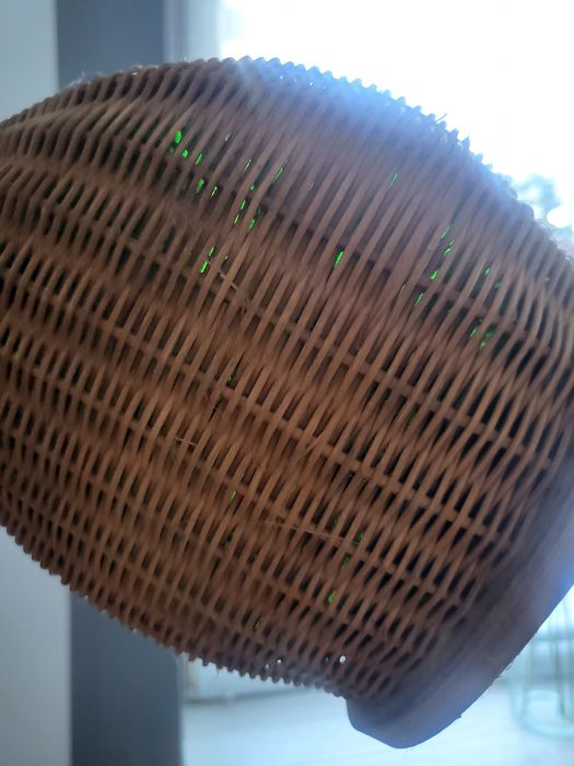 Butelka vintage zielone szkło wiklina