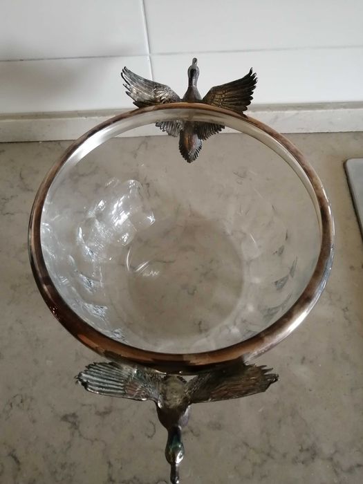 Taça / Saladeira de cristal antiga (troco por barra de 100gr de prata)