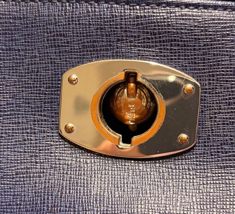 Granatowa torebka Furla inspirowana Birkin