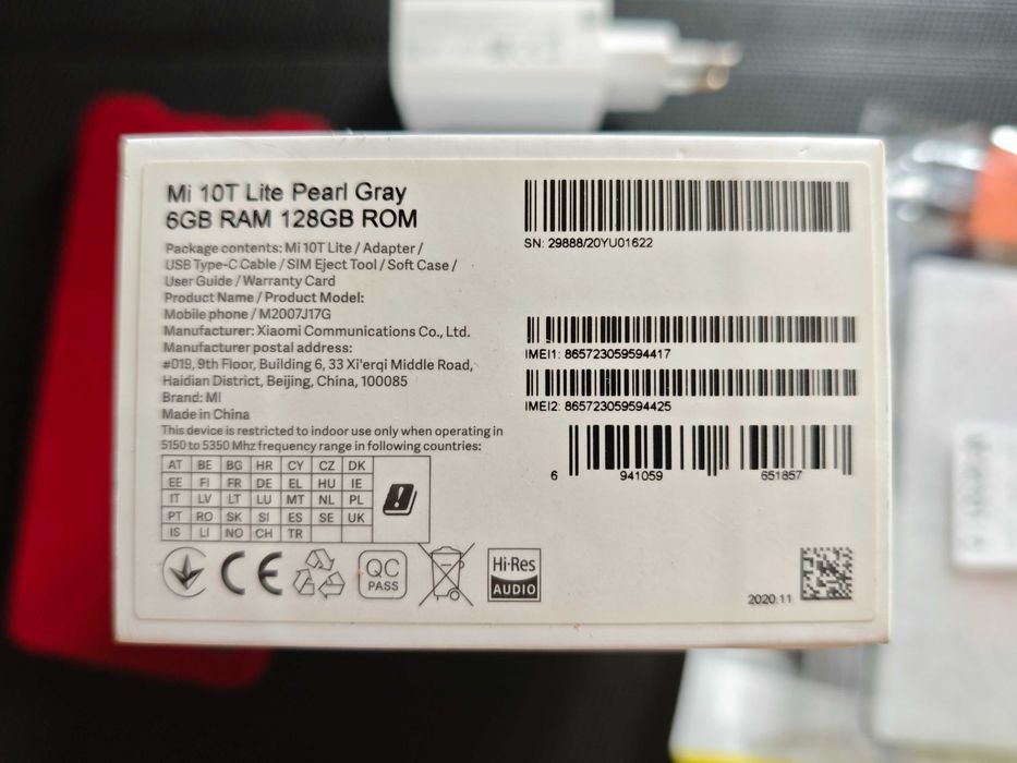 Xiaomi Mi 10T Lite 5G 6/128GB Pearl Gray