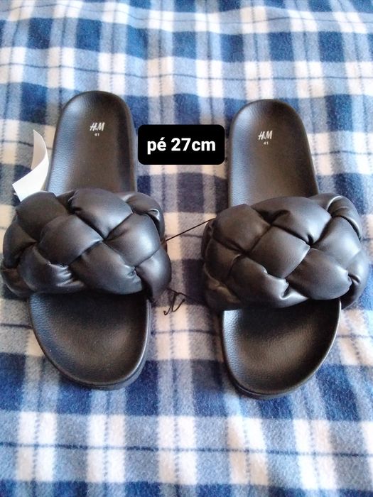 Sandálias tranças pretas 41 H&M