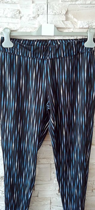 Legginsy sportowe damskie granatowe w paski L/40 Crivit