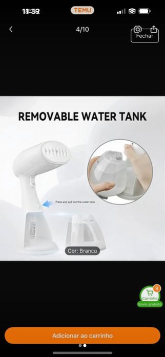 Ferro de passar a vapor portátil 2 em 1