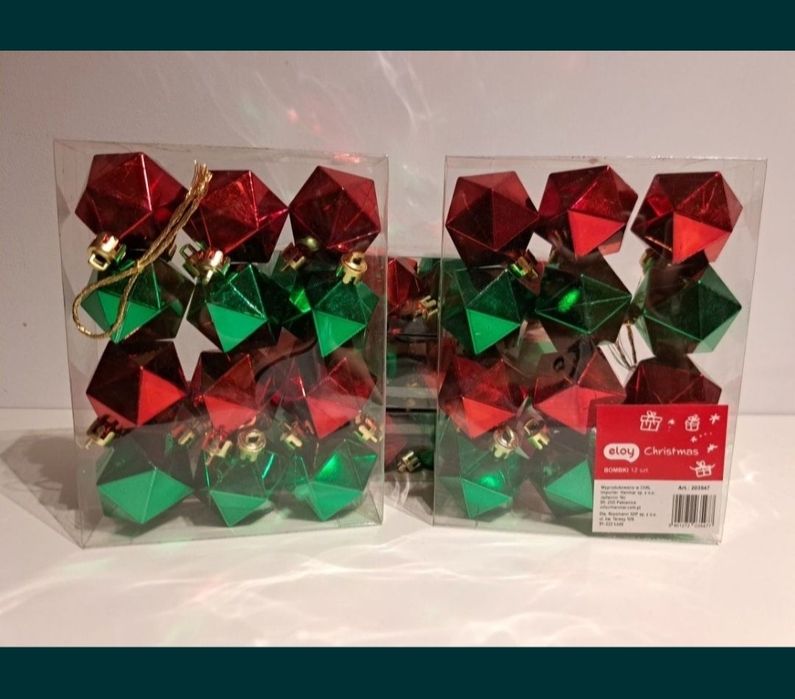 Bombki sześciany zestaw 12szt.