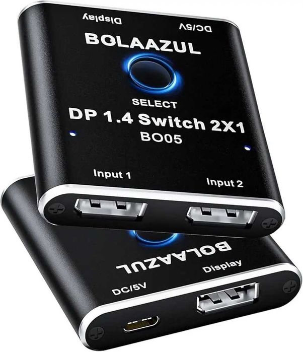 8K Перемикач для монітора DisplayPort DP 1.4 Switch 2x1 BolAAzul B005