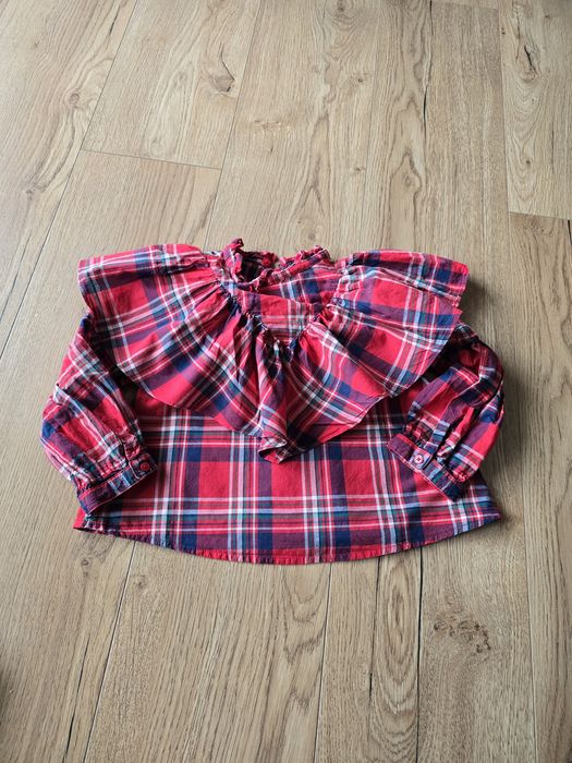 Koszula krata kratka kołnierzyk next dlugi rękaw bawełna cotton 98 104 next sesja świąteczna święta