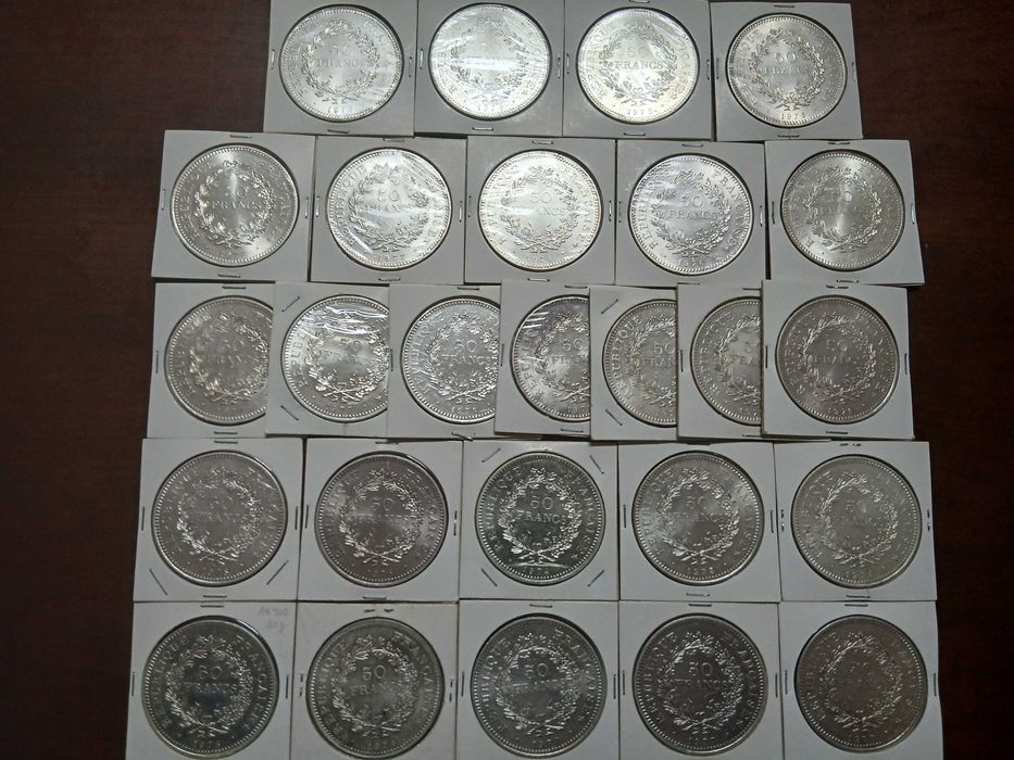 Moedas prata francos