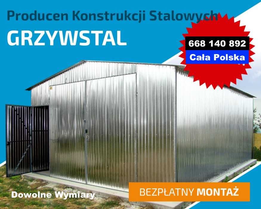 Duży Garaż Blaszany Grafit – Wiata – Hala – Magazyn  – GRZYWSTAL*