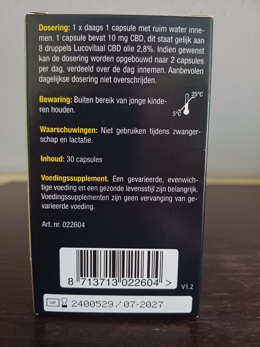 Lucovitaal Olej konopny CBD 10mg 30 Caps