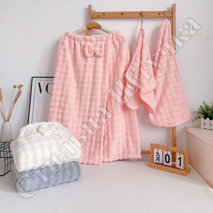 Рушник-парео 3в 1 (рушник для бані, лиця, шапочка)