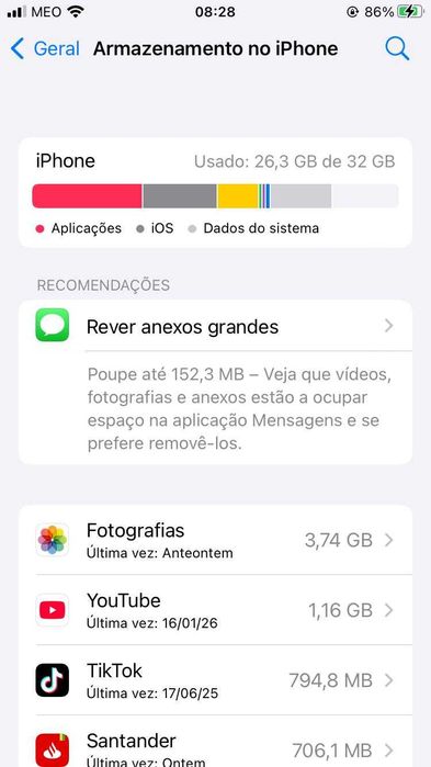 iPhone 6s 32GB - Bateria 100% - Touch ID a funcionar