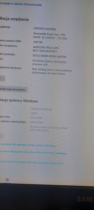 Komputer stacjonarny + monitor Samsung + klawiatura | Windows 10 | TV