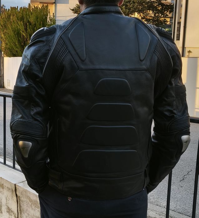 Casaco motard em pele