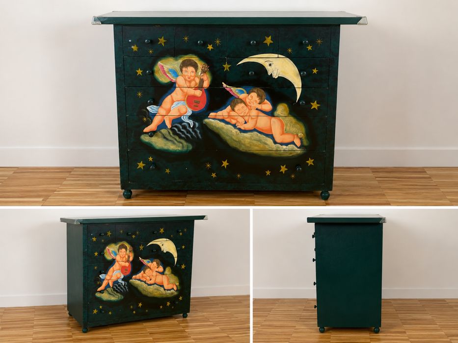 Cómoda artesanal pintada à mão para restaurar