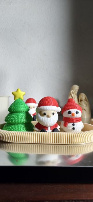 Conjunto de Natal 3D – Pai Natal, Boneco de Neve e Árvore + Tabuleiro