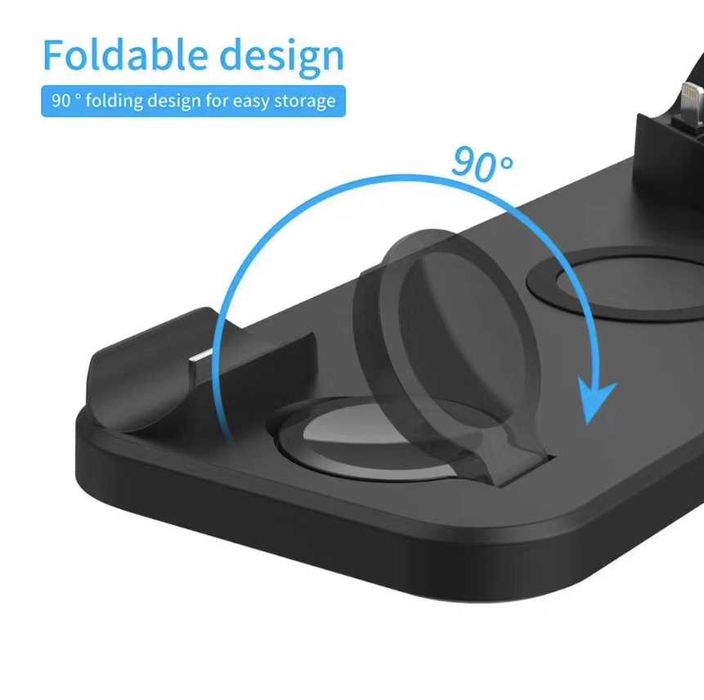 Estação de carregamento 6 em 1 (Micro USB, iPhone/Apple Watch, USB-C)