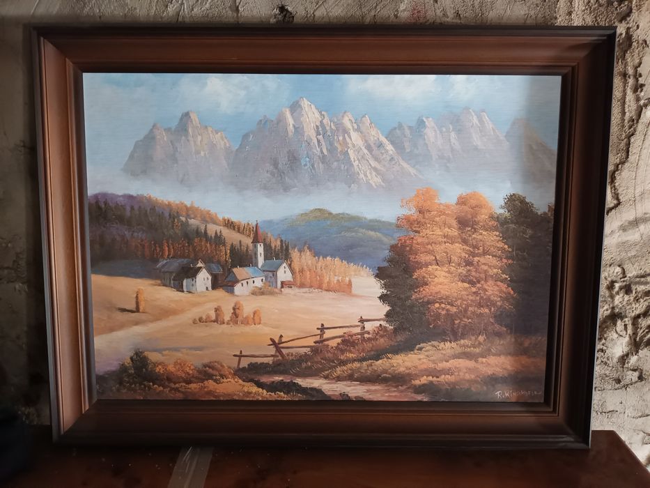 Obraz duży drewniana rama Pejzaż R.Kinghofer