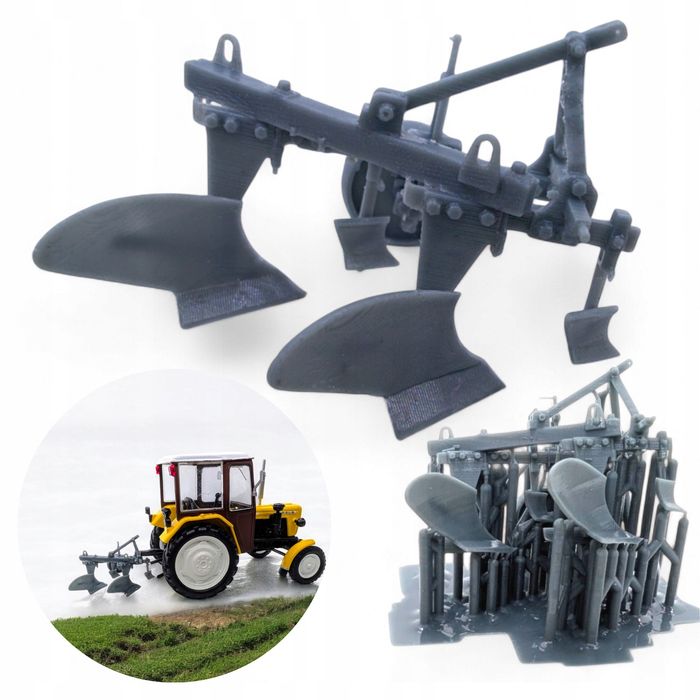 Model pługa dwuskibowego 1:43 do ursusa c-330 druk sla