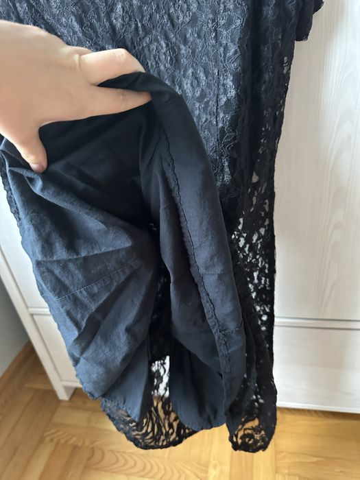 Czarna koronkowa sukienka 40 L