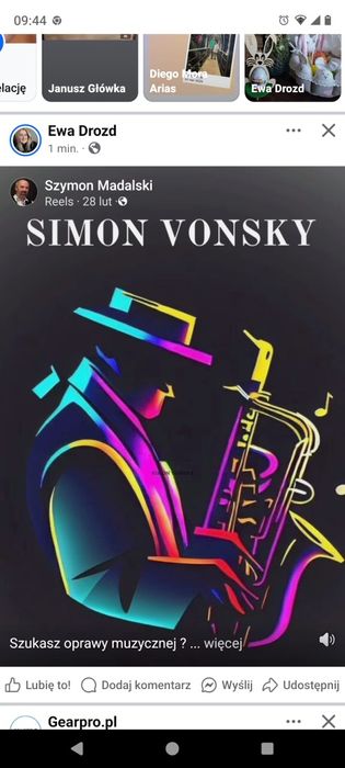 DJ & saksofonista Simon Vonsky  konferansjer, wodzirej