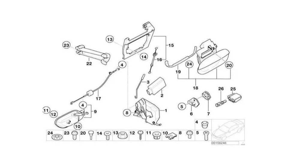 BMW E39 ручка дверей правая