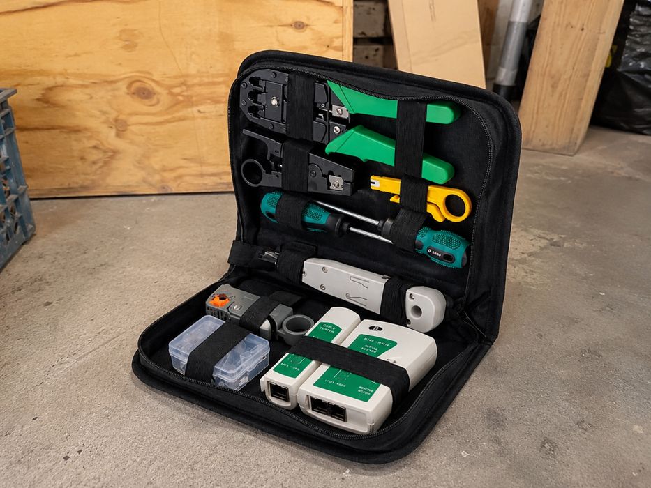 NOWY Tester Kabli RJ45 RJ11 Zaciskarka LAN