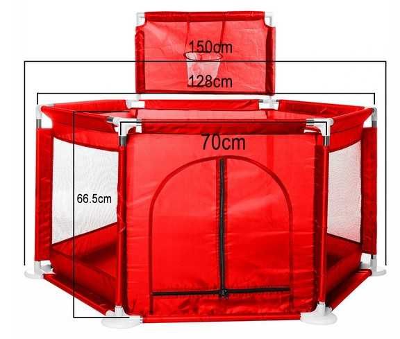 AZUL, VERMELHO, VERDE, ROSA - Parque infantil com cesto - NOVO