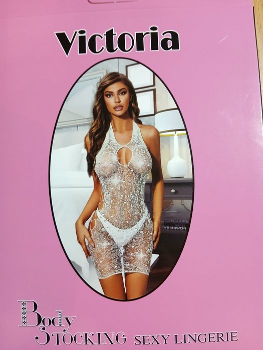 Bielizna damska nocna białą fosforescente body stocking