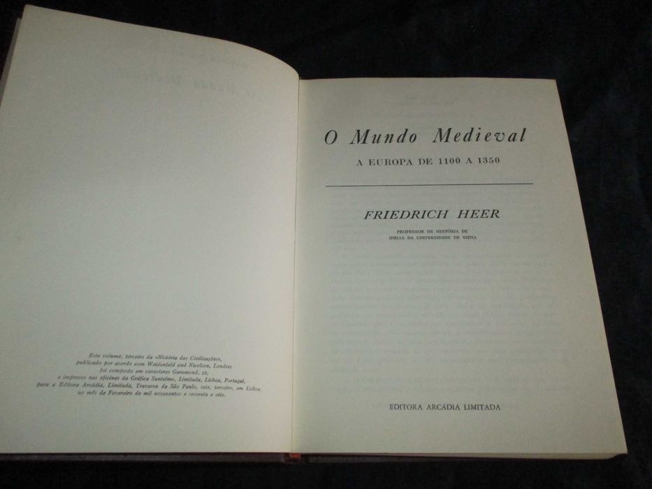 Livro O Mundo Medieval Friedrich Heer Arcádia