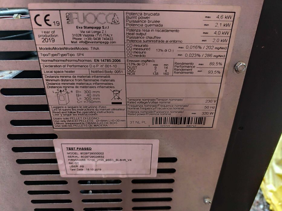 Piec na pellet zestaw rur automat pelet