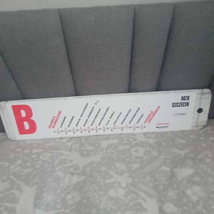 Tablica Kierunkowa z czasów MZK Szczecin linii "B"
