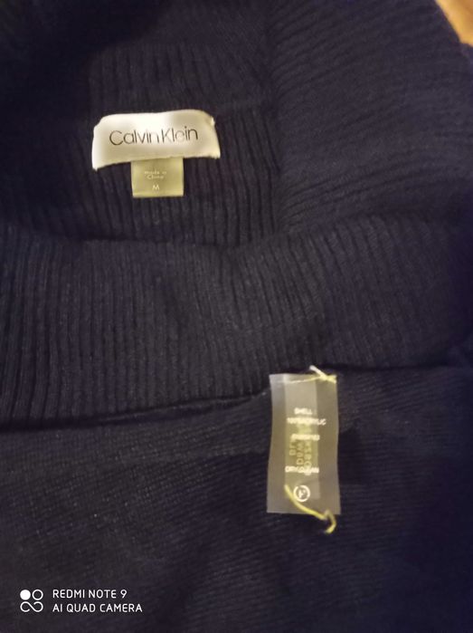 Calvin Klein Sukienka Damska M ciepła USA czarna golf rozciagliwa