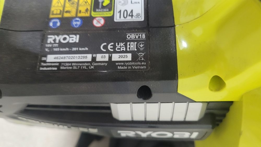 Bezprzewodowa dmuchawa/odkurzacz do liści Ryobi