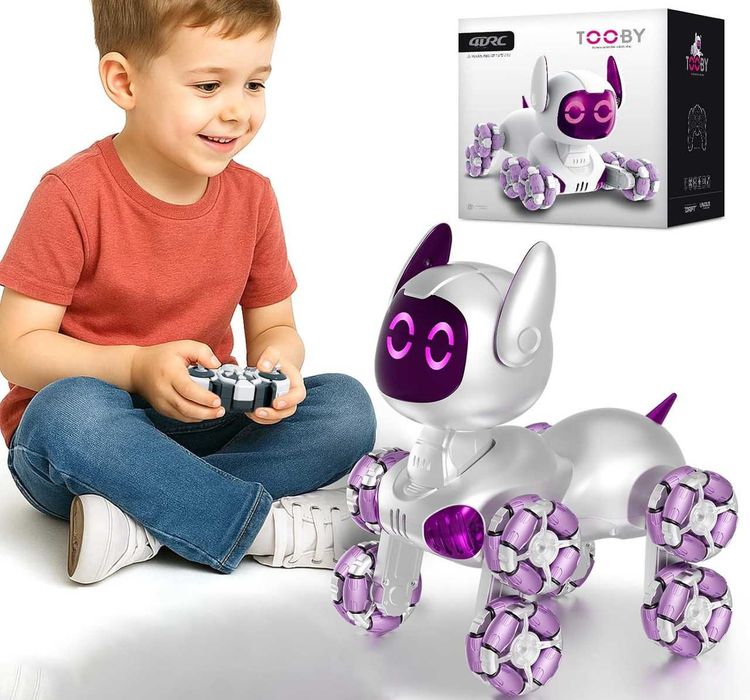 Собака Робопес TOOBY. Щенок Тоби! Интерактивная игрушка Восьмиколесная