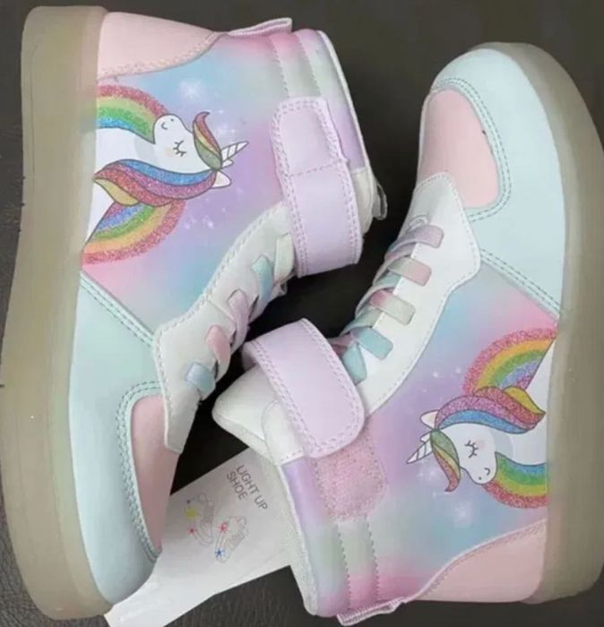 Unicorn, jednorożec, buty świecące podeszwa led, diody NOWE 24