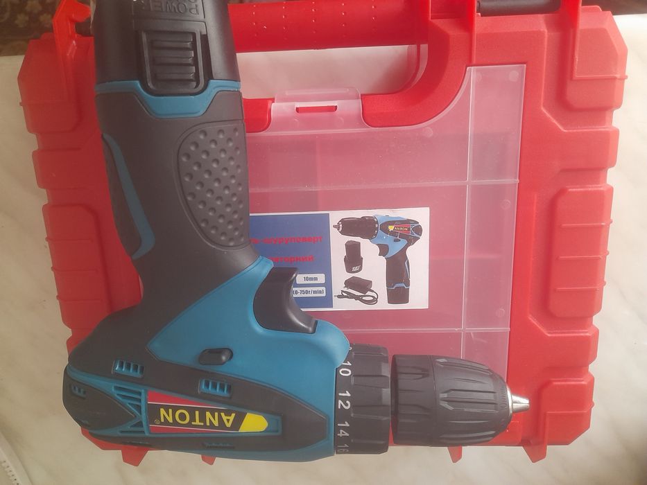 Акумуляторный шуруповерт Anton  с кейсом