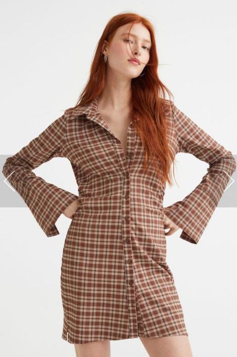 Платье пиджак шоколадного цвета PLT и HM