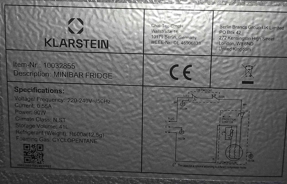 Міні холодильник Klarstein Snoopy Eco 41 л 39 дБ УЦІНКА