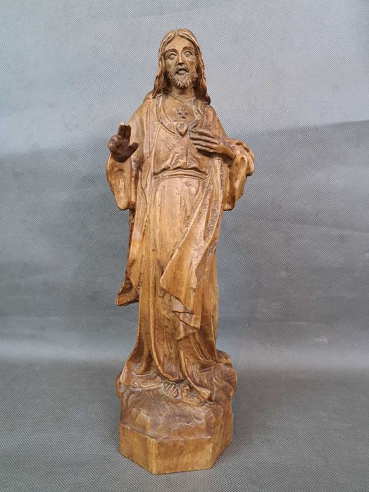 Jezus Chrystus rzeźba drewniana, wys. 39 cm
