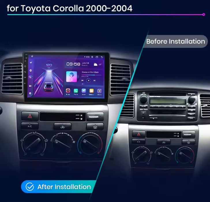 Rádio Android 9" Toyota Corolla E120 E130 Carplay GPS wifi 32GB NOVO