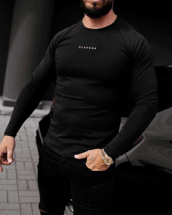 O la voga bluzka męska longsleeve clear czarny M L