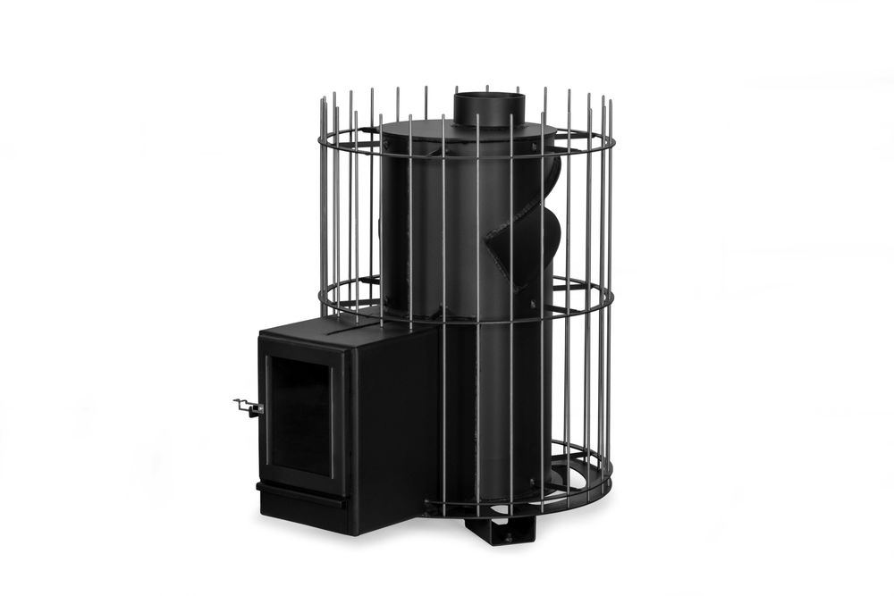 Tunelowy piec do sauny na drewno do 12 m3 opalany drewnem.