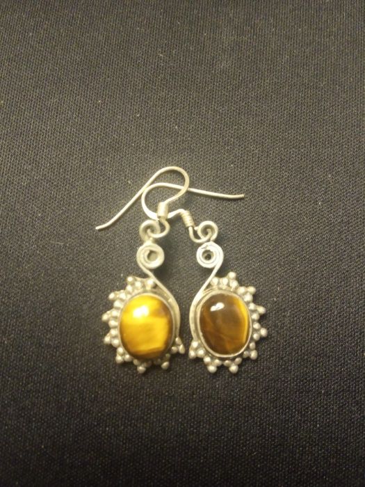 Índia: Brincos em Prata Vários: Ametista; Ónix; Pedra Lua; Olho Tigre