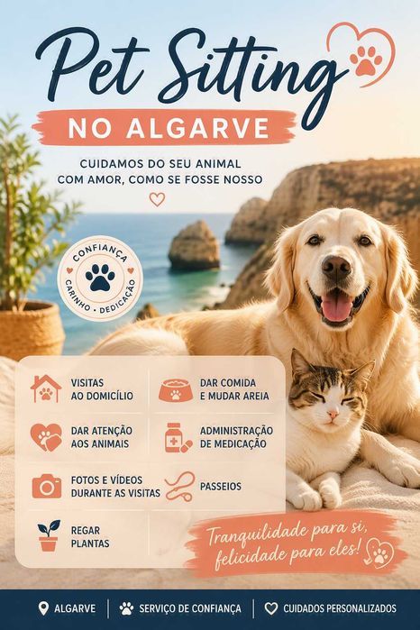 Away from Home? Your Pets Don't Have to Be. Serviço de Pet Sitting de confiança no Algarve. Cuidados personalizados ao domicílio