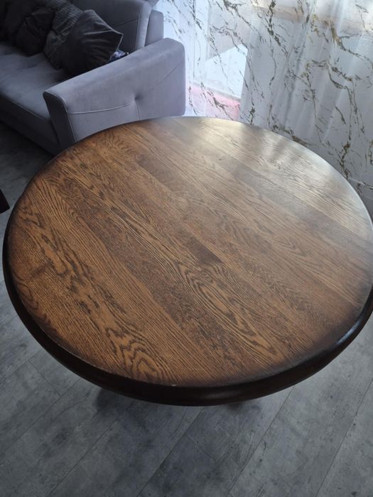 Okrągły Stół Dębowy z litego drewna