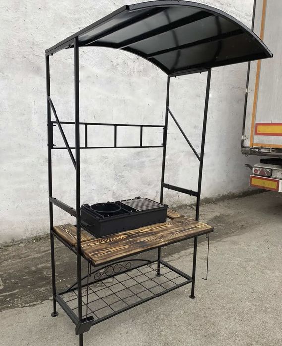 4/5/6мм + Посилення! АКЦІЯ! Мангал Барбекю Гриль с Кришей/ з Дахом