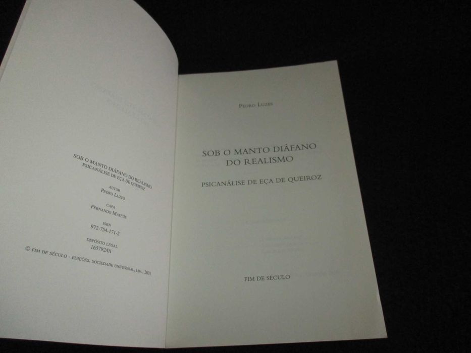 Livro Sob o manto diáfano do Realismo Psicanálise de Eça de Queiroz